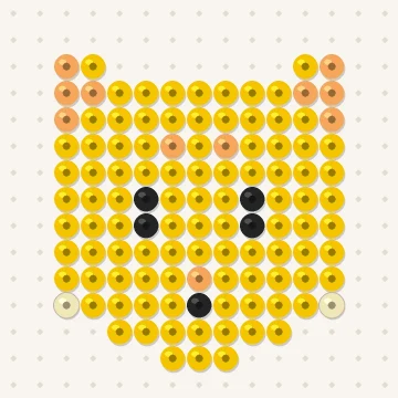 Petit modèle de perles à repasser tête de chat, 15 × 15 perles