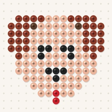Petit modèle de perles à repasser tête de chien, 15 × 15 perles