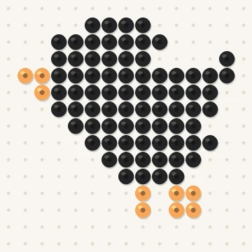 Petit modèle de perles à repasser corbeau, 15 × 15 perles