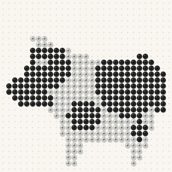 Modèle de perles à repasser vache sur une plaque de 29 × 29