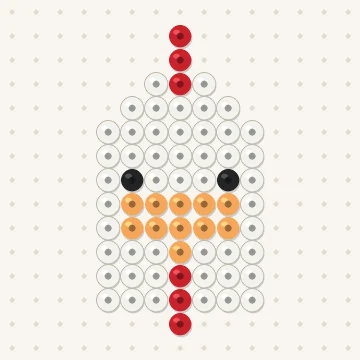Petit modèle de perles à repasser poule, 15 × 15 perles