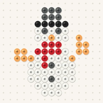 Petit modèle de perles à repasser bonhomme de neige, 15 × 15 perles