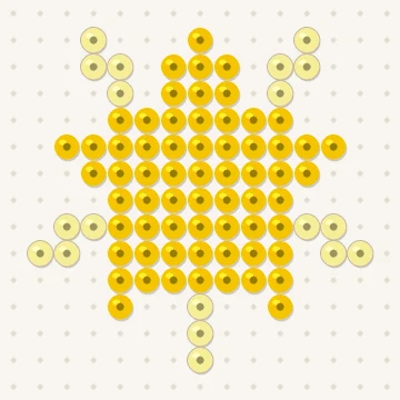 Petit modèle de perles à repasser étoile de noël, 15 × 15 perles