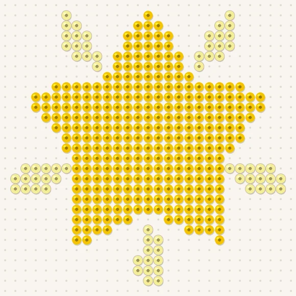 Modèle de perles à repasser étoile de noël sur une plaque de 29 × 29