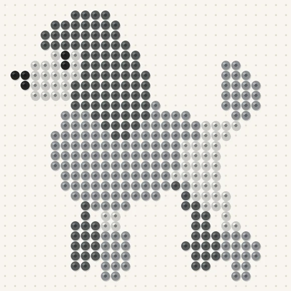 Modèle de perles à repasser caniche sur une plaque de 29 × 29