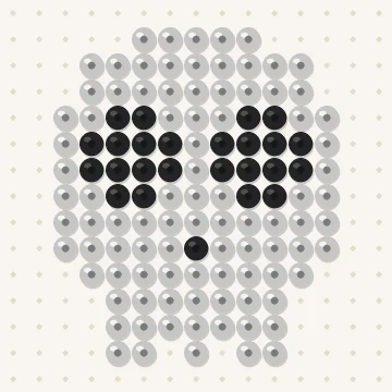 Petit modèle de perles à repasser crâne, 15 × 15 perles