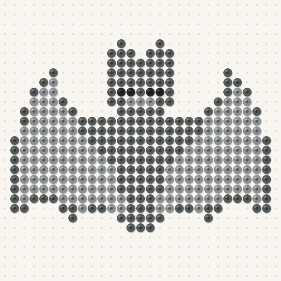 Modèle de perles à repasser chauve-souris sur une plaque de 29 × 29