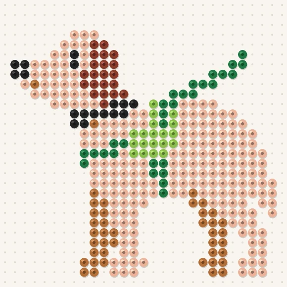 Modèle de perles à repasser chien guide sur une plaque de 29 × 29