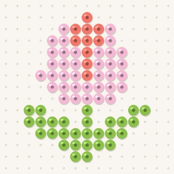 Petit modèle de perles à repasser tulipe, 15 × 15 perles