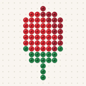 Petit modèle de perles à repasser rose, 15 × 15 perles