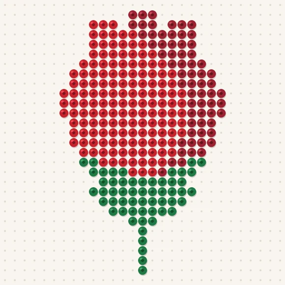 Modèle de perles à repasser rose sur une plaque de 29 × 29