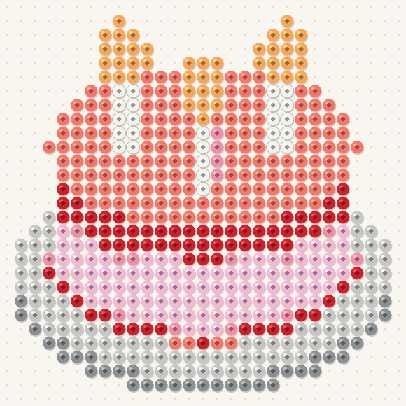 Modèle de perles à repasser gâteau d'anniversaire sur une plaque de 29 × 29