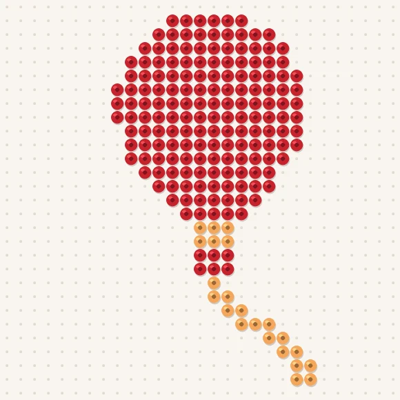 Modèle de perles à repasser ballon sur une plaque de 29 × 29