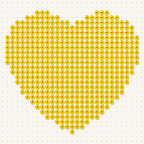 Modèle perle à repasser cœur jaune