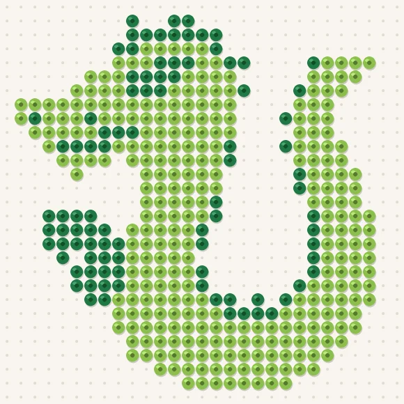 Modèle de perles à repasser dragon sur une plaque de 29 × 29