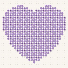 Modèle perle à repasser cœur violet