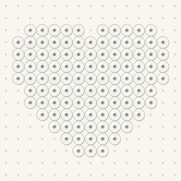 Petit modèle de perles à repasser cœur blanc, 15 × 15 perles