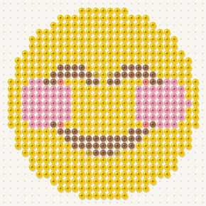 Modèle perle à repasser smiley timide