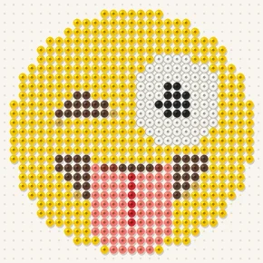 Modèle perle à repasser smiley qui tire la langue