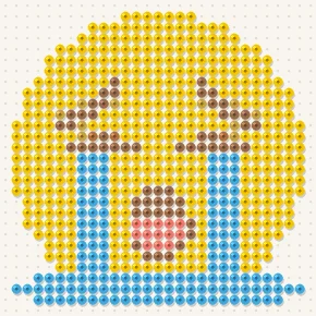 Modèle perle à repasser smiley qui pleure