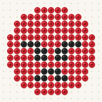 Petit modèle de perles à repasser smiley en colère, 15 × 15 perles