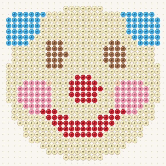 Modèle de perles à repasser clown sur une plaque de 29 × 29
