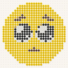 Modèle perle à repasser smiley aux yeux suppliants