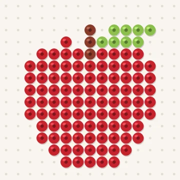 Petit modèle de perles à repasser pomme rouge, 15 × 15 perles