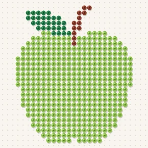 Modèle perle à repasser pomme verte