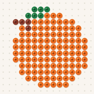 Petit modèle de perles à repasser orange, 15 × 15 perles