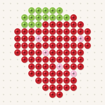Petit modèle de perles à repasser fraise, 15 × 15 perles