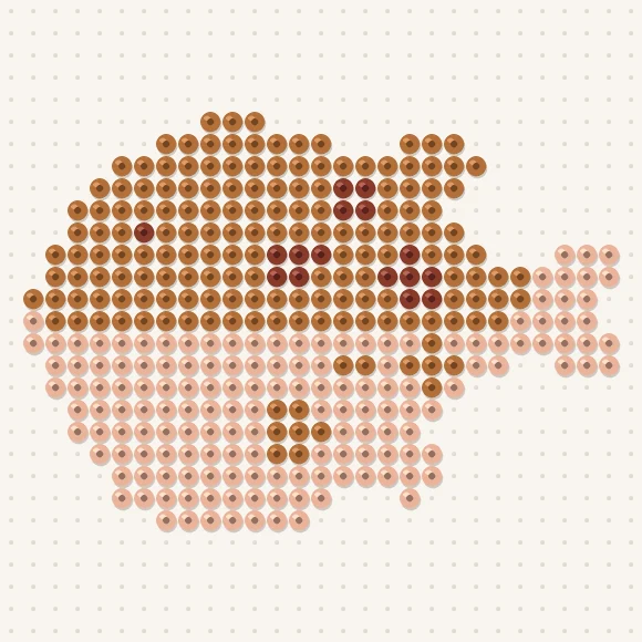 Modèle de perles à repasser poisson-globe sur une plaque de 29 × 29