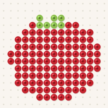Petit modèle de perles à repasser tomate, 15 × 15 perles