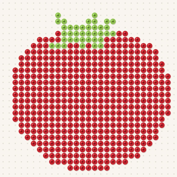 Modèle de perles à repasser tomate sur une plaque de 29 × 29