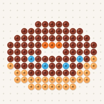 Petit modèle de perles à repasser donut, 15 × 15 perles