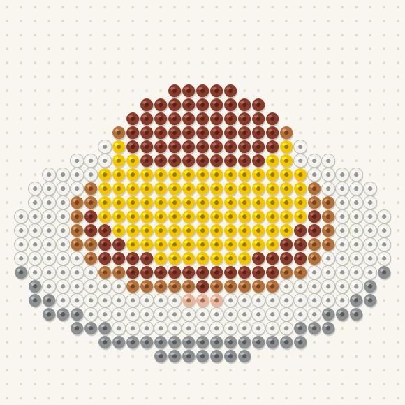 Modèle de perles à repasser flan sur une plaque de 29 × 29