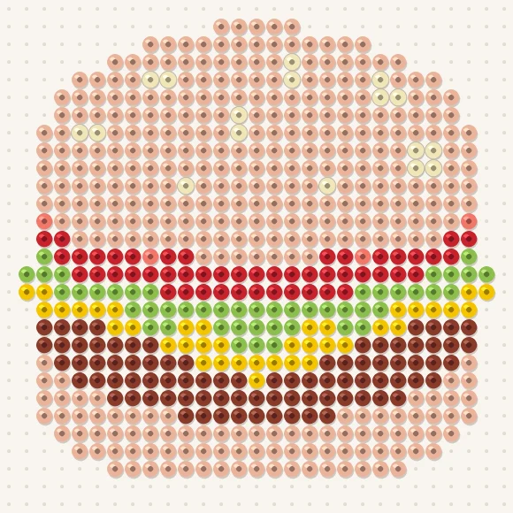 Modèle de perles à repasser burger sur une plaque de 29 × 29