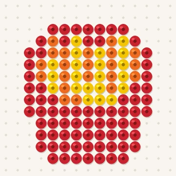 Petit modèle de perles à repasser frites, 15 × 15 perles