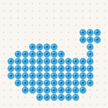 Petit modèle de perles à repasser baleine, 15 × 15 perles