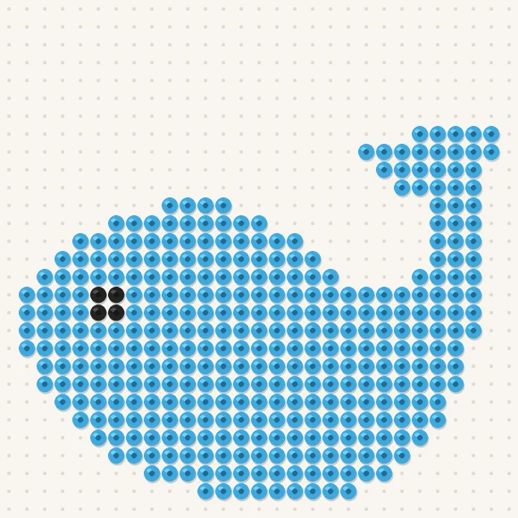 Modèle de perles à repasser baleine sur une plaque de 29 × 29