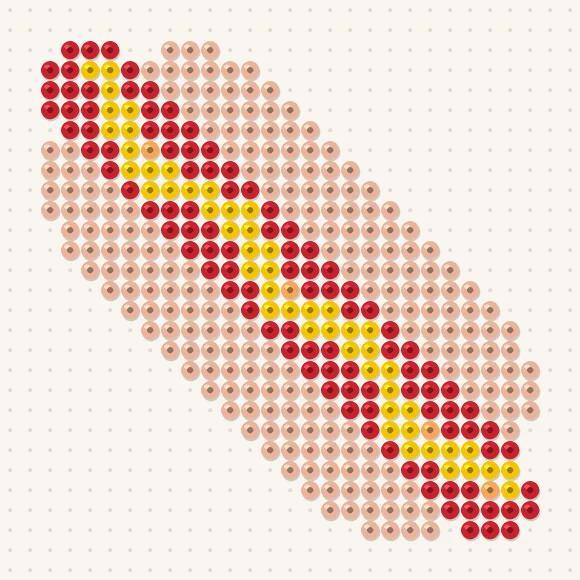 Modèle de perles à repasser hot-dog sur une plaque de 29 × 29