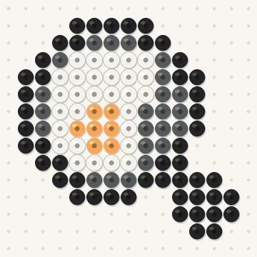 Petit modèle de perles à repasser œuf au plat, 15 × 15 perles