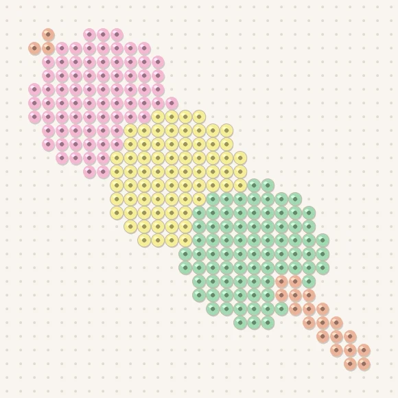 Modèle de perles à repasser dango sur une plaque de 29 × 29