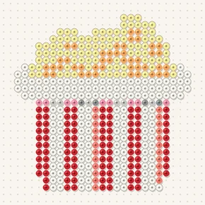 Modèle perle à repasser pop-corn