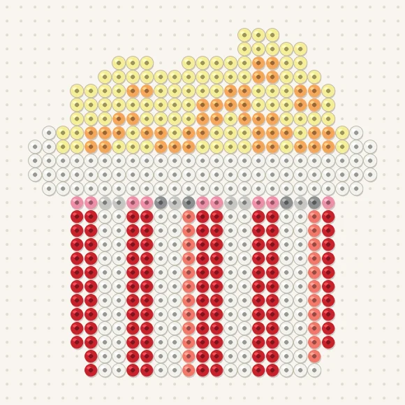 Modèle de perles à repasser pop-corn sur une plaque de 29 × 29