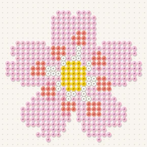 Modèle perle à repasser fleur de cerisier