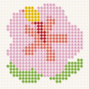 Modèle perle à repasser hibiscus