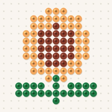 Petit modèle de perles à repasser tournesol, 15 × 15 perles