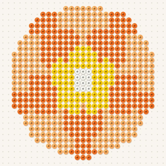 Modèle de perles à repasser rosette sur une plaque de 29 × 29