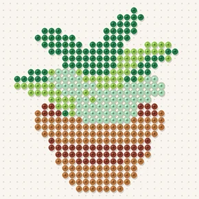 Modèle perle à repasser plante en pot